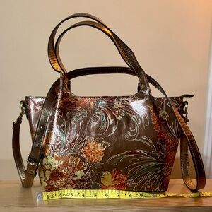 Patricia Nash Antique Bronze Vintage Satchel Italian Pheasant